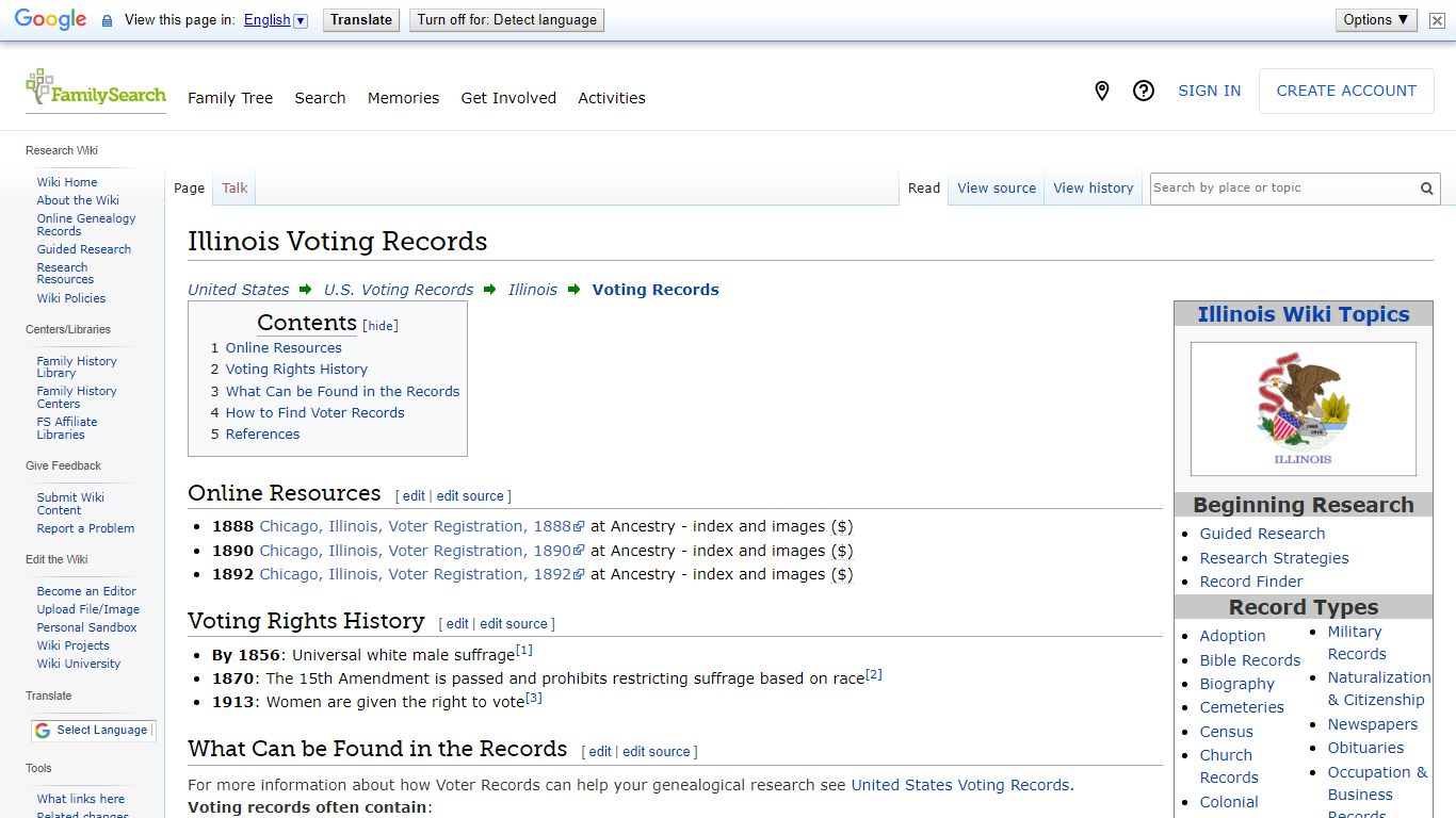 Illinois Voting Records • FamilySearch