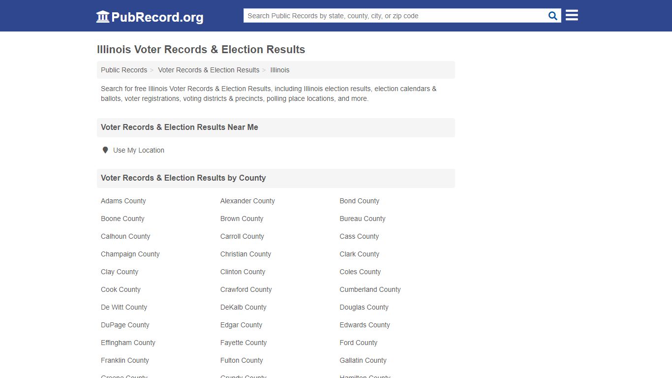 Free Illinois Voter Records & Election Results - PubRecord.org